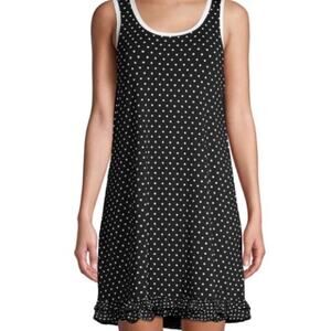 Kate Spade Polka Dot Sleep Dress Nightgown Black White Size Medium